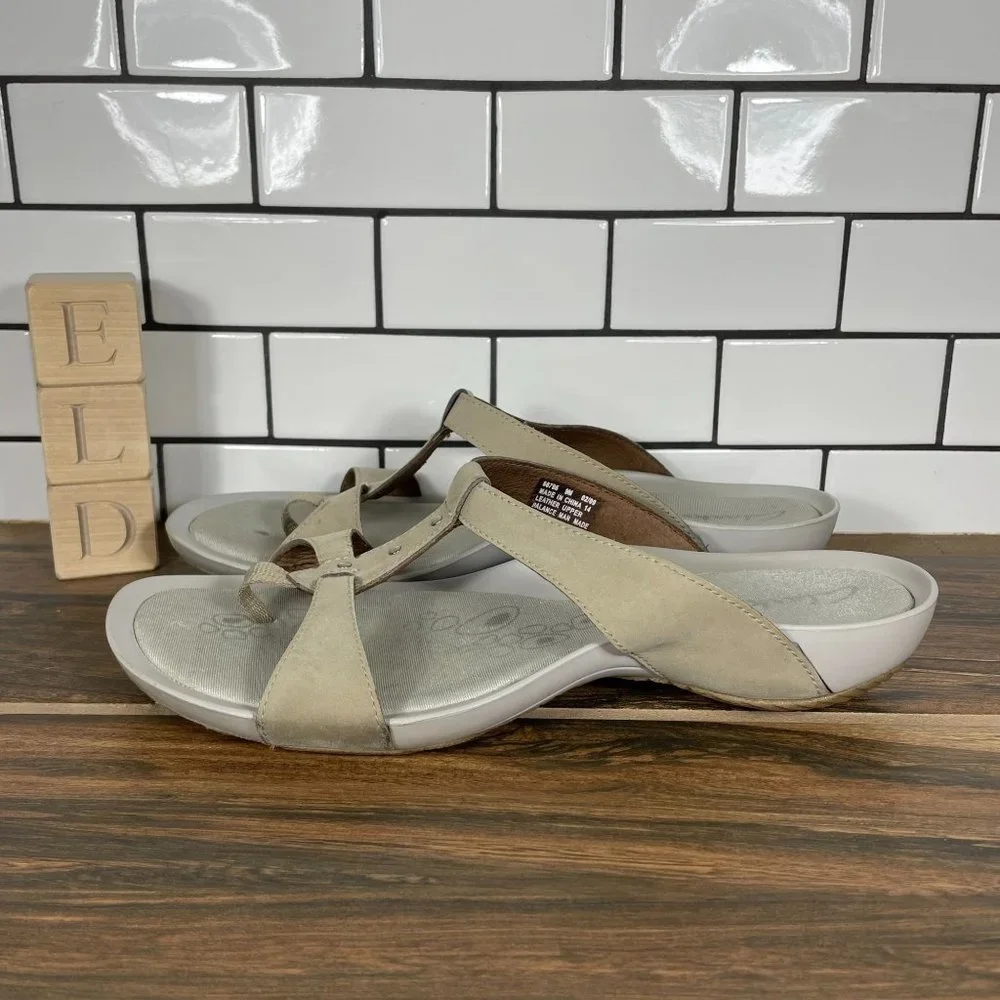 Clarks Womens Grey Leather Toning Slip On Thong Sandals 867796 Size 9